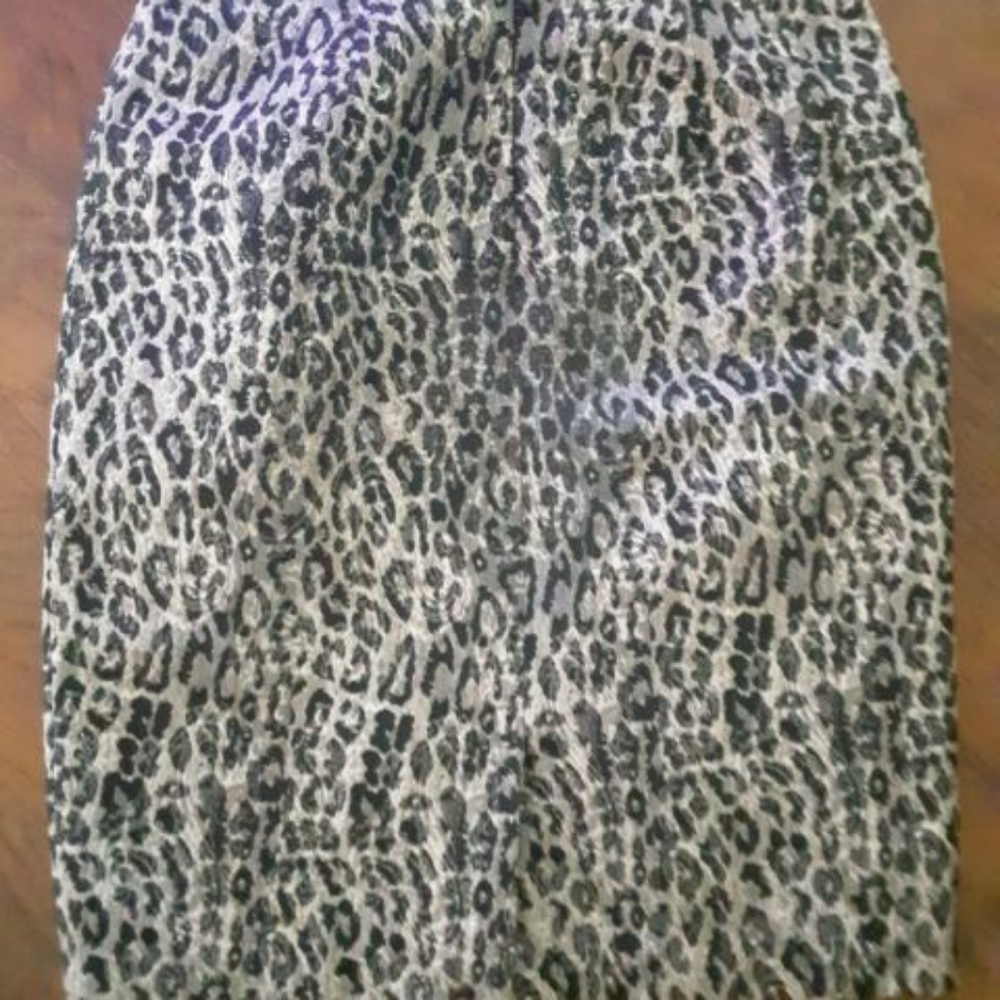 SUNNY LEIGH silver black Metallic Jacquard Skirt